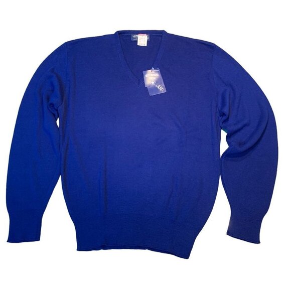 Vintage 90s NEW Puritan Blue V Neck Pullover Sweater XL NWT - Picture 1 of 6
